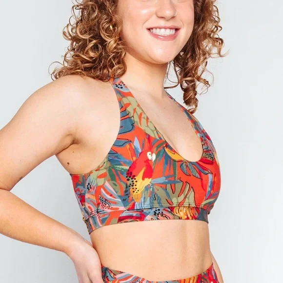 New NWT Yoga democracy Mystique Bra - Tropical Paradise - Picture 1 of 5